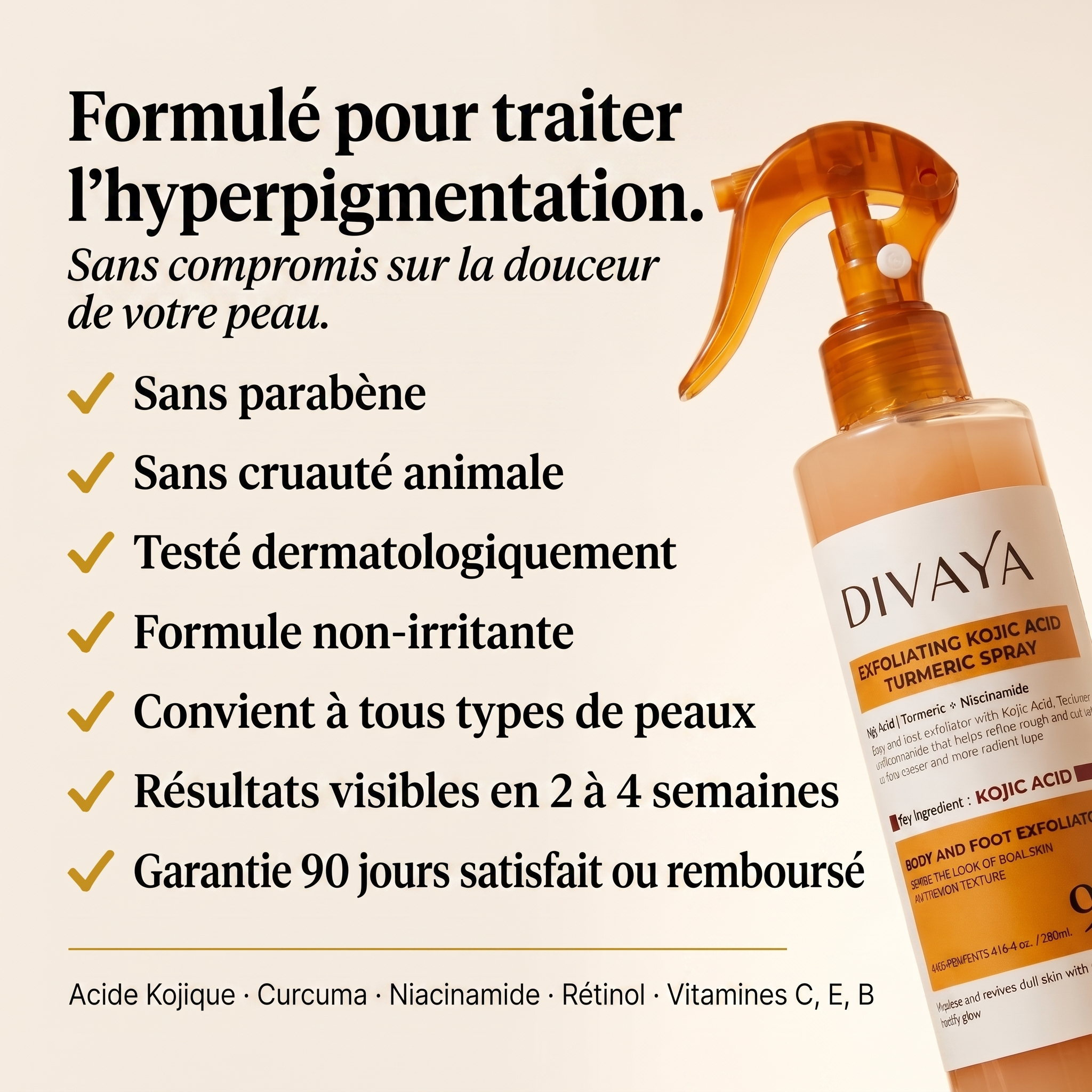 Spray Exfoliant Anti-Taches Corps · Kojic Acid 99%